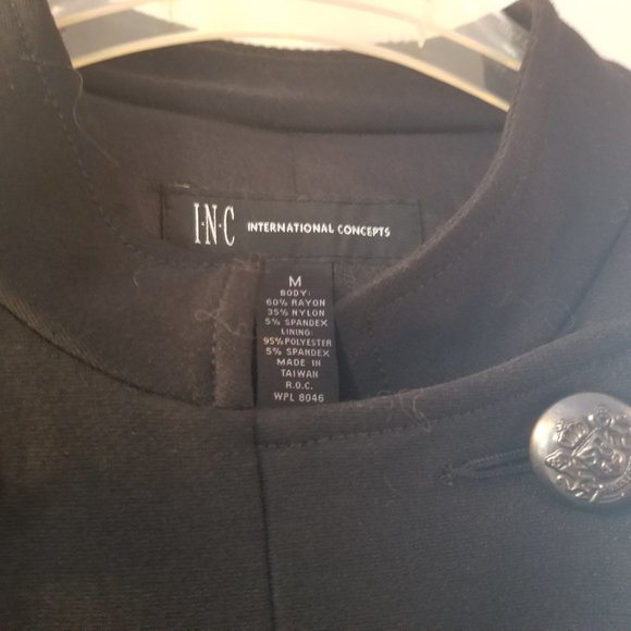Black INC Military Style Coat New with Tags - Picture 2 of 7